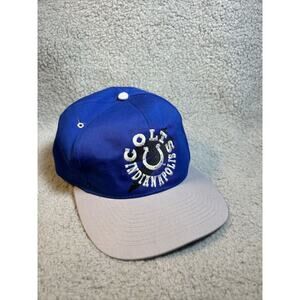Vintage Indianapolis Colts Drew Pearson Companies Snapback Hat Cap NFL Blue Gray